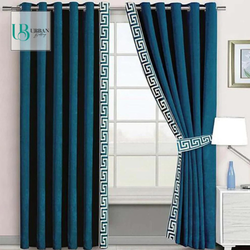 2 Pieces Premium splendid velvet curtain Panels & 2 Belts -Zinc
