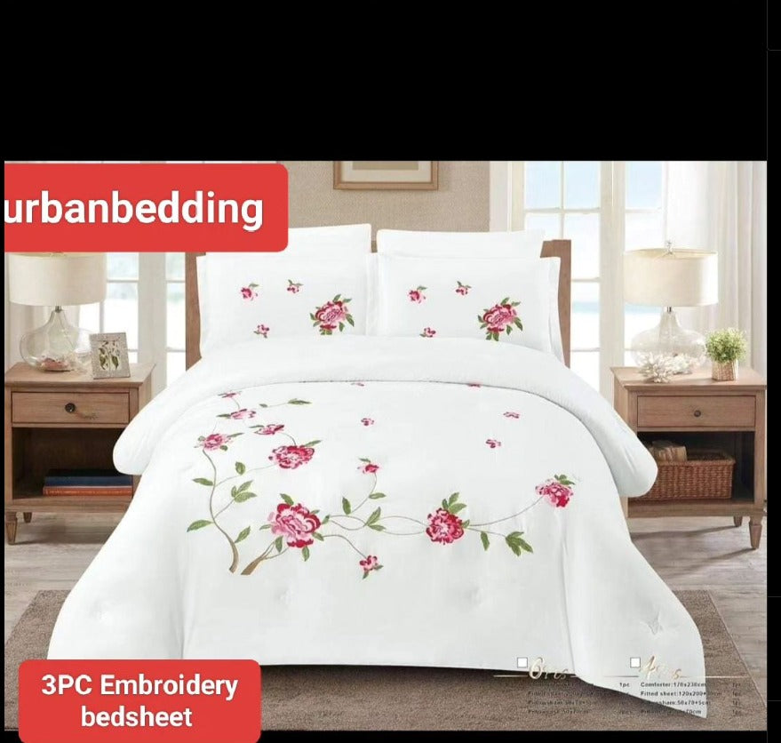 High Quality Embroidery Bedsheet 3pc